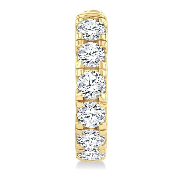 Round Shape Diamond Hoop Earrings