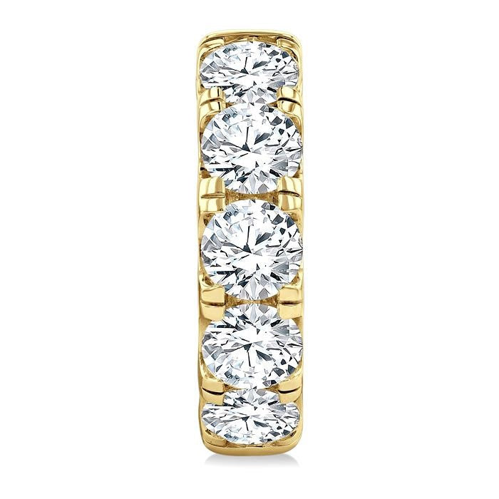 5 Ctw Round Cut Diamond Hoop Earrings in 14K Yellow gold