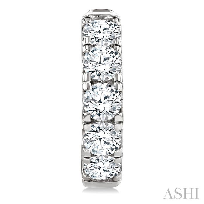 4 Ctw Round Cut Diamond Hoop Earrings in 14K White gold
