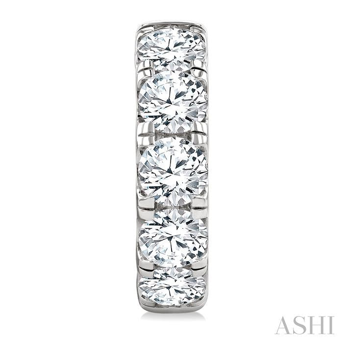 5 Ctw Round Cut Diamond Hoop Earrings in 14K White gold