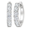 1 Ctw Round Cut Diamond Hoop Earrings in 14K White Gold