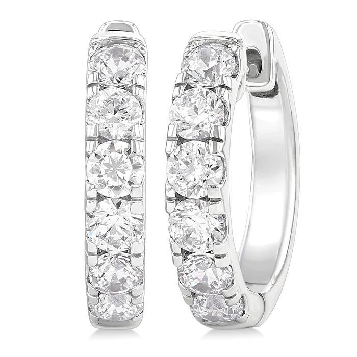 Round Shape Diamond Hoop Earrings
