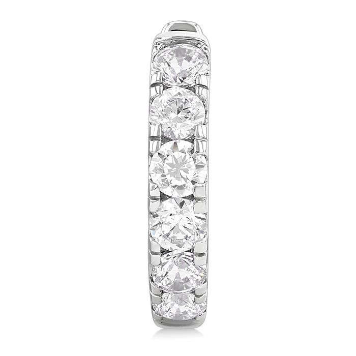 Round Shape Diamond Hoop Earrings