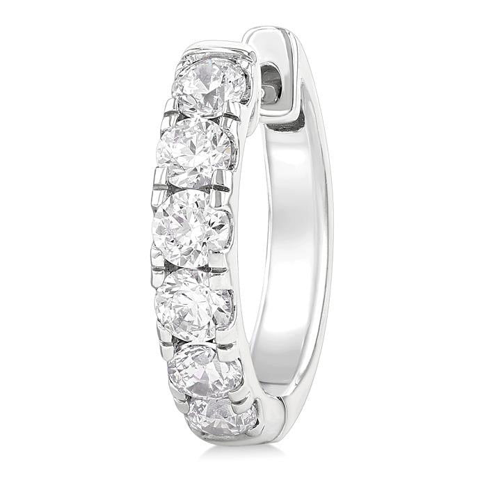 Round Shape Diamond Hoop Earrings