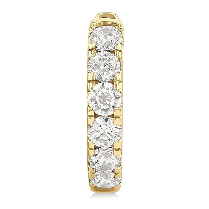 Round Shape Diamond Hoop Earrings