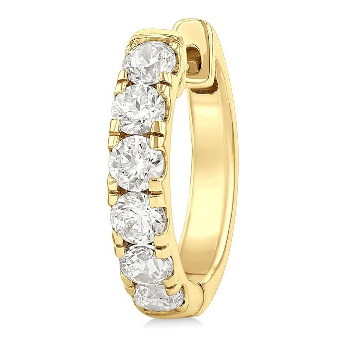 Round Shape Diamond Hoop Earrings