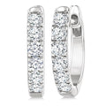 1/2 Ctw Round Cut Diamond Hoop Earrings in 14K White Gold