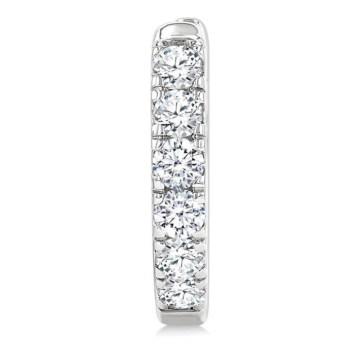 1/2 Ctw Round Cut Diamond Hoop Earrings in 14K White Gold