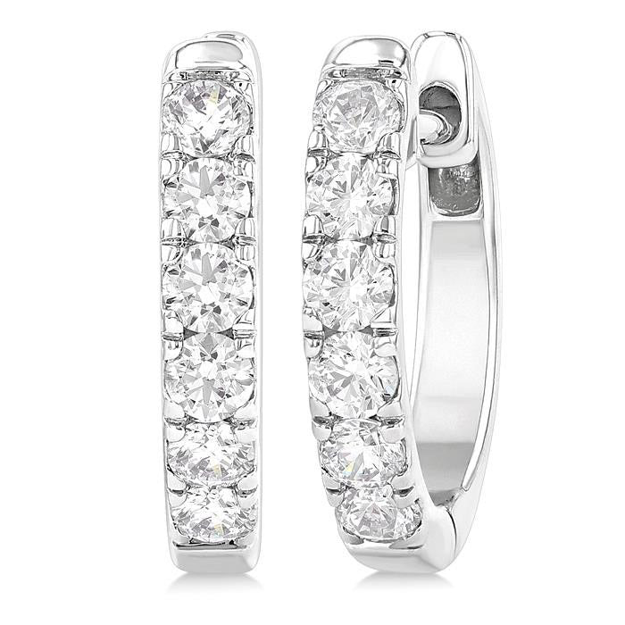 Round Shape Diamond Hoop Earrings