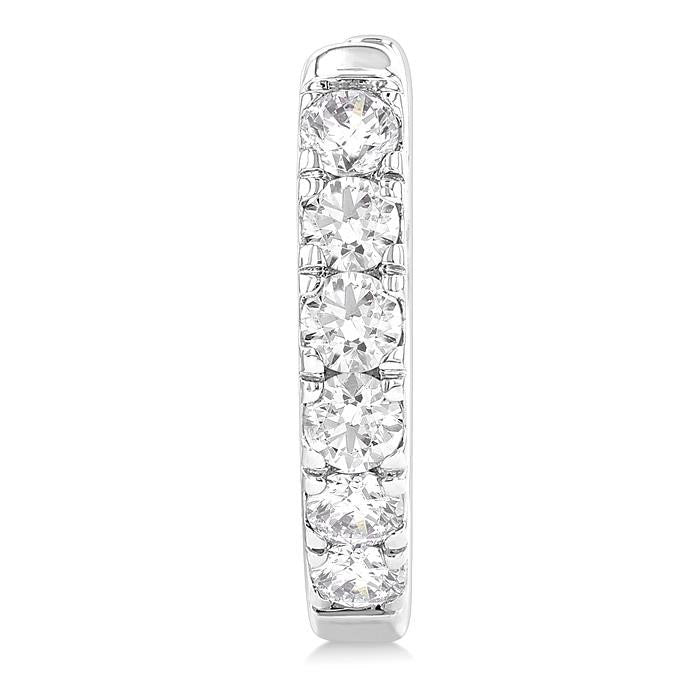 Round Shape Diamond Hoop Earrings