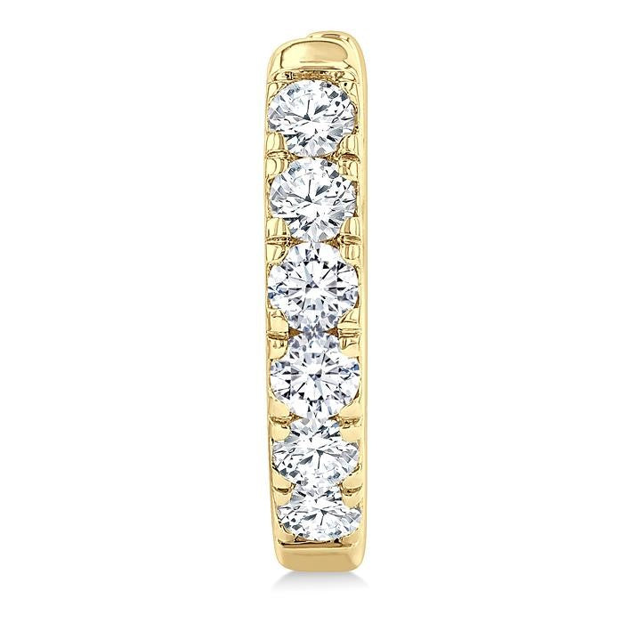 1/2 Ctw Round Cut Diamond Hoop Earrings in 14K Yellow Gold