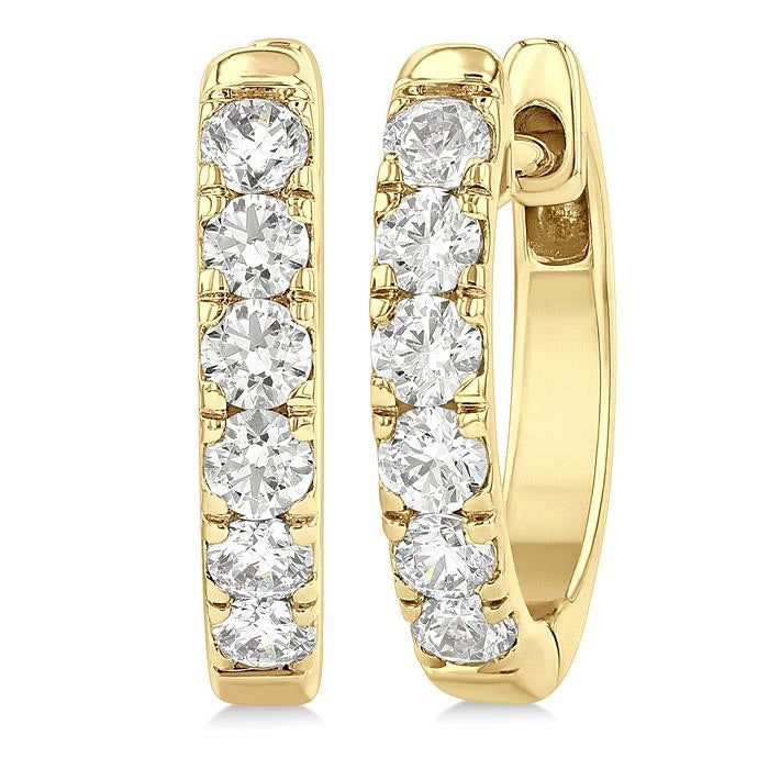 Round Shape Diamond Hoop Earrings