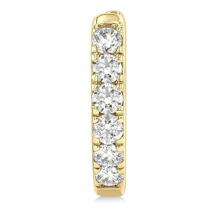 Round Shape Diamond Hoop Earrings