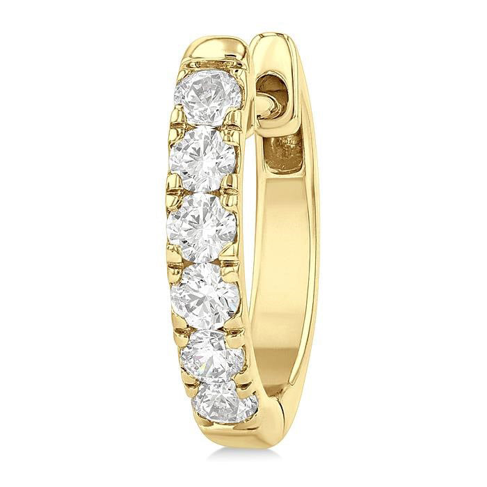 Round Shape Diamond Hoop Earrings