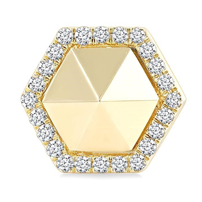 Hexagon Shape Diamond Fashion Earrings