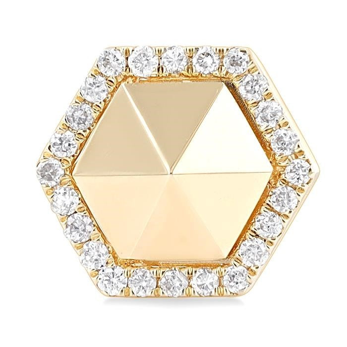 Hexagon Shape Petite Diamond Fashion Earrings