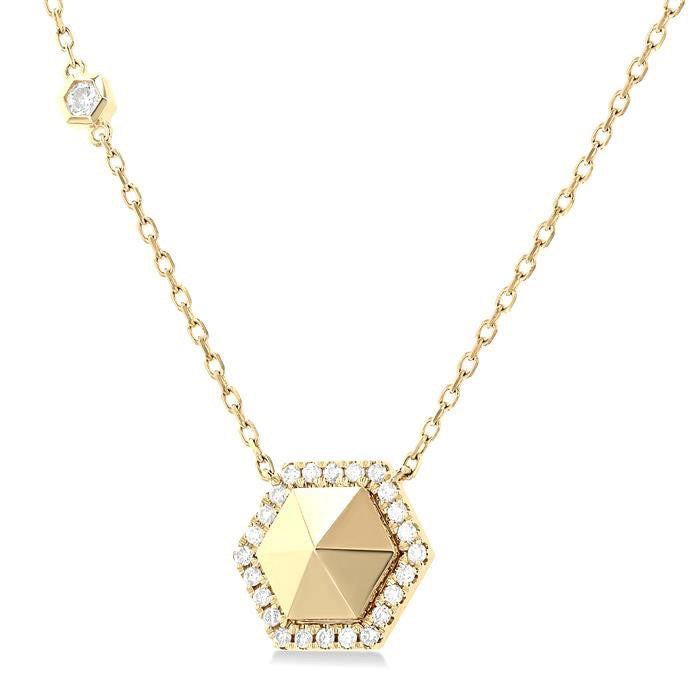 Hexagon Shape Diamond Fashion Necklace