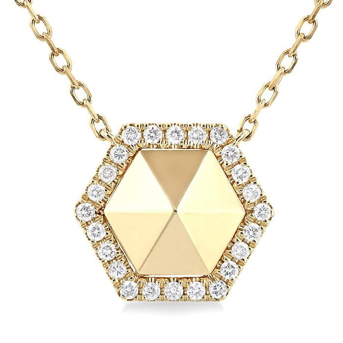 Hexagon Shape Diamond Fashion Necklace