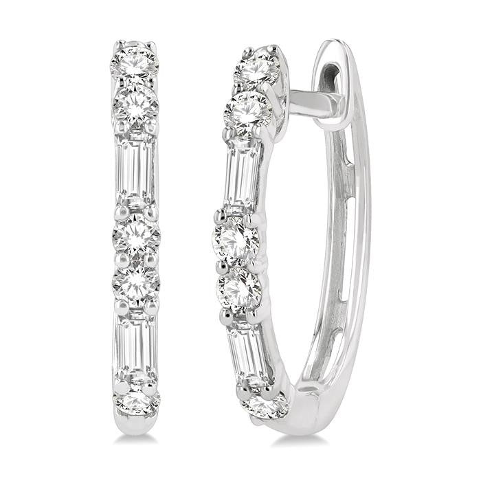 OraAe 14K White Gold Diamond Earrings