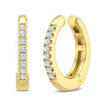 1/20 Ctw Round Cut Diamond Petite Cuff Earrings in 10K Yellow Gold