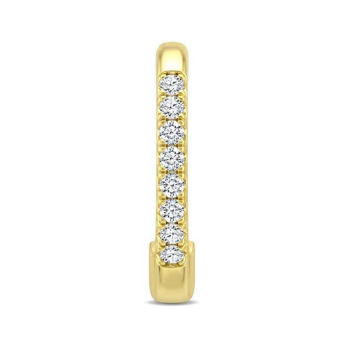 1/20 Ctw Round Cut Diamond Petite Cuff Earrings in 10K Yellow Gold