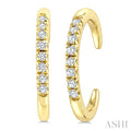 1/20 Ctw Round Cut Diamond Petite Cuff Earrings in 10K Yellow Gold