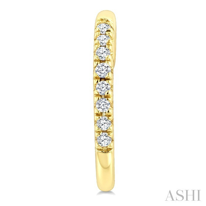 1/20 Ctw Round Cut Diamond Petite Cuff Earrings in 10K Yellow Gold