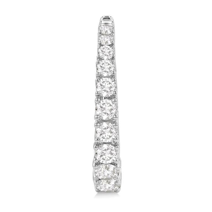 Graduated Diamond Fashion Hoop Earrings