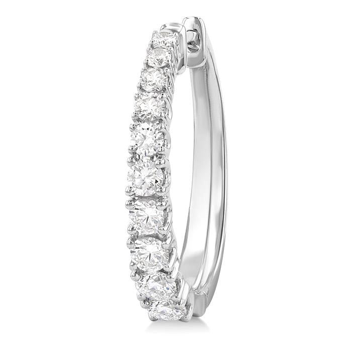 Graduated Diamond Fashion Hoop Earrings