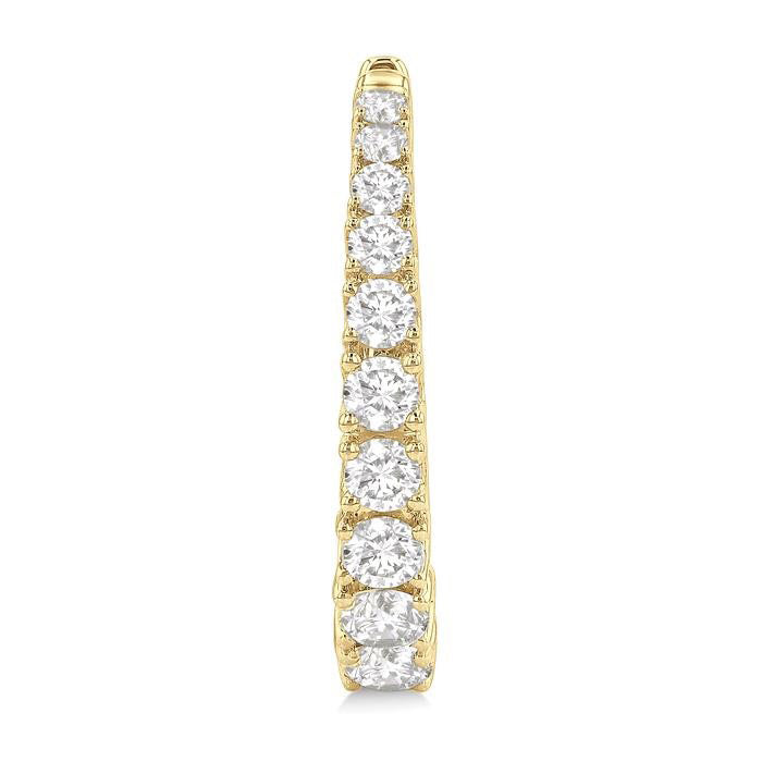 Graduated Diamond Fashion Hoop Earrings