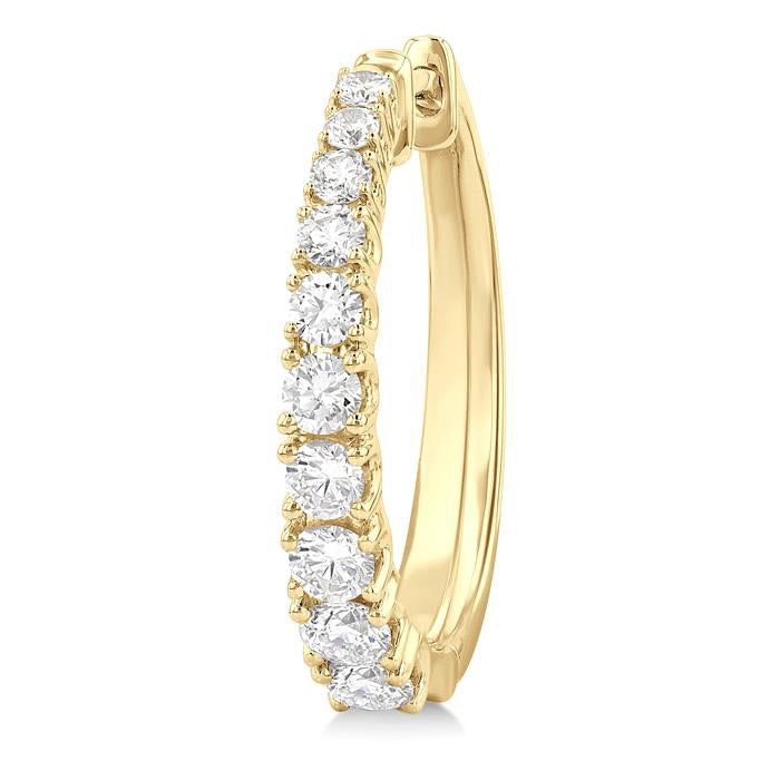 Graduated Diamond Fashion Hoop Earrings