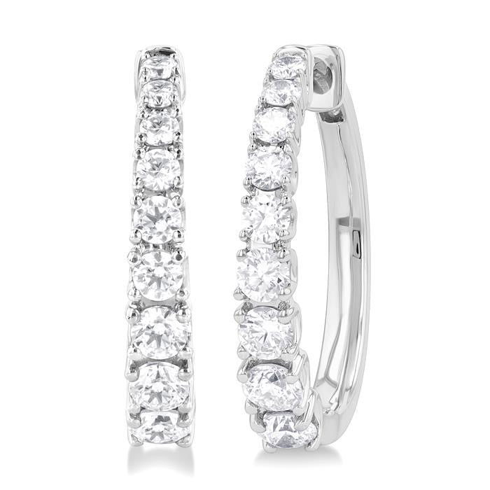 Graduated Diamond Huggie Fashion Earrings