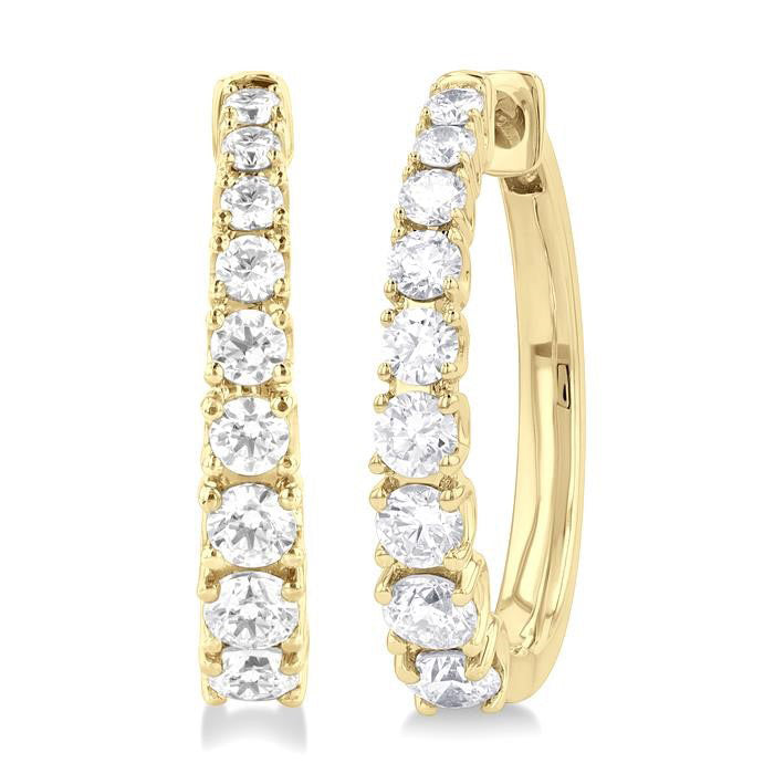 Graduated Diamond Huggie Fashion Earrings
