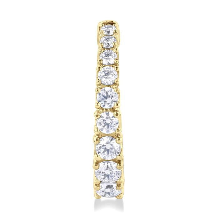 Graduated Diamond Huggie Fashion Earrings