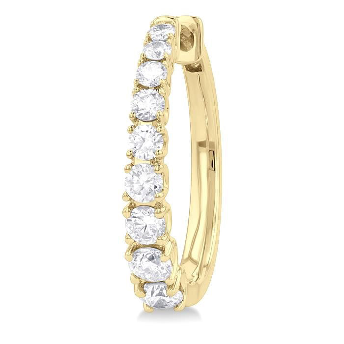 Graduated Diamond Huggie Fashion Earrings