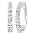 3/4 Ctw Graduated Round Cut Diamond Fashion Hoop Earrings in 14K White Gold