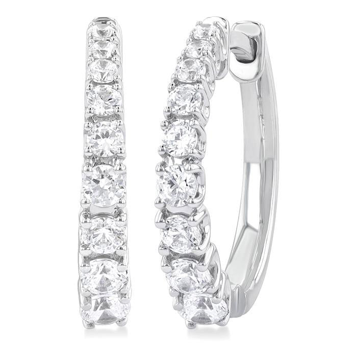 Graduated Diamond Huggie Fashion Earrings