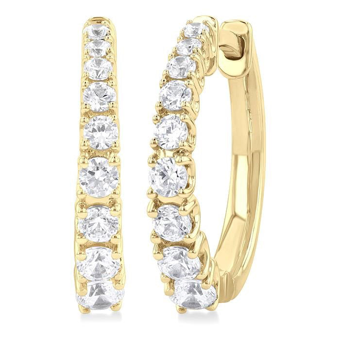 Graduated Diamond Huggie Fashion Earrings
