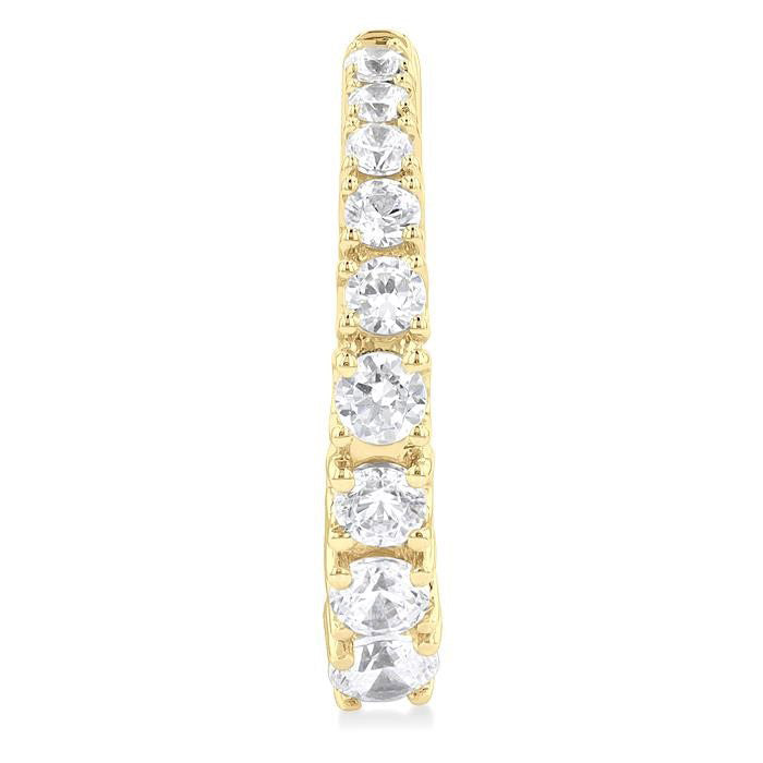 Graduated Diamond Huggie Fashion Earrings