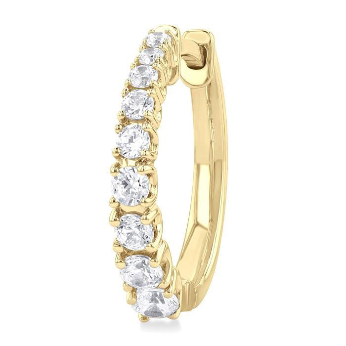 Graduated Diamond Huggie Fashion Earrings