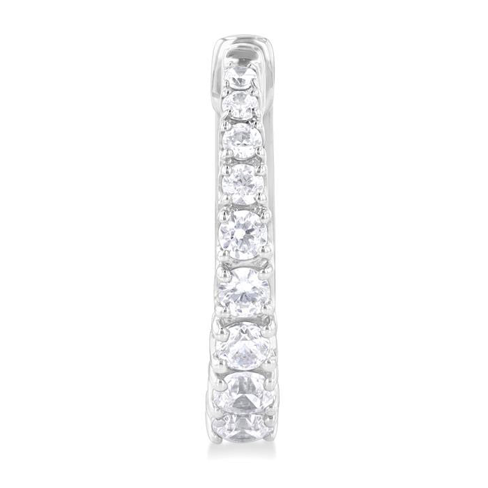 Graduated Diamond Fashion Hoop Earrings