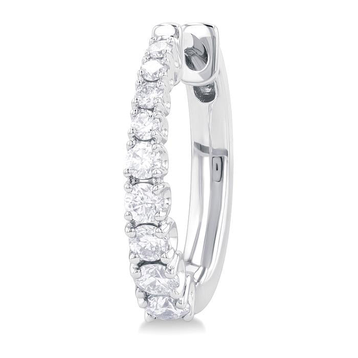 Graduated Diamond Fashion Hoop Earrings