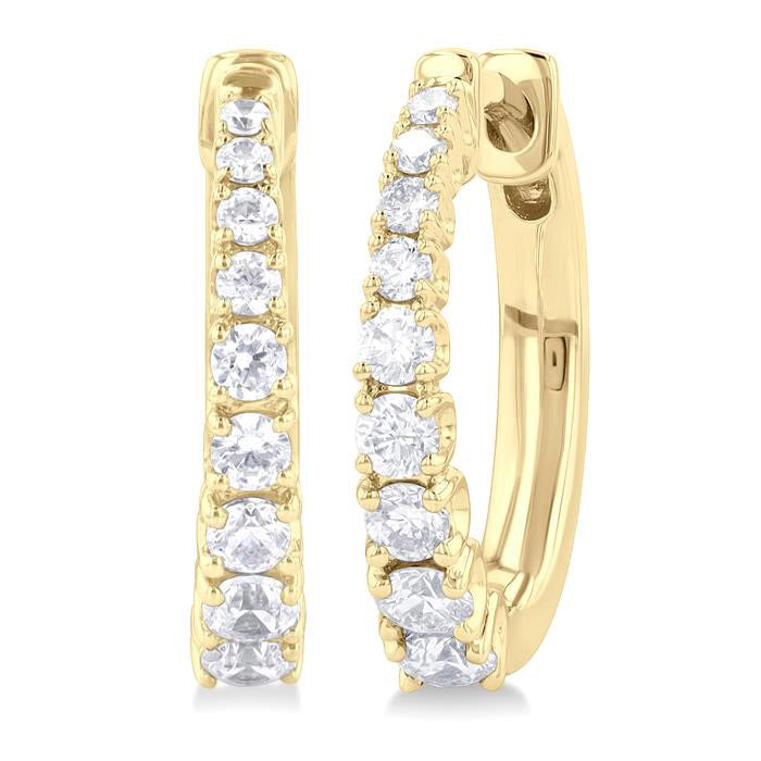 Graduated Diamond Fashion Hoop Earrings