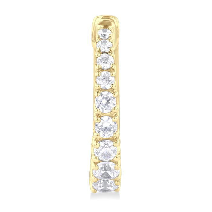 Graduated Diamond Fashion Hoop Earrings