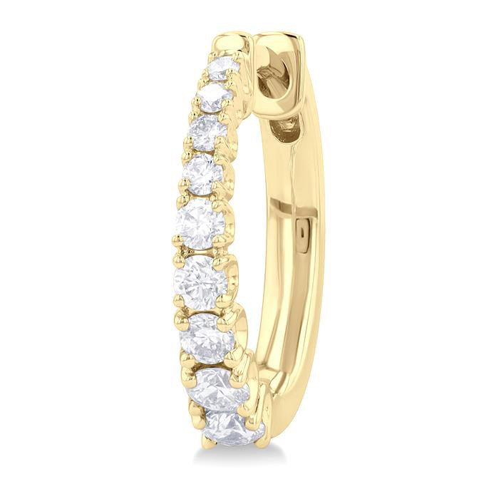 Graduated Diamond Fashion Hoop Earrings
