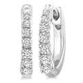 1/4 Ctw Graduated Round Cut Diamond Fashion Huggies in 14K White Gold