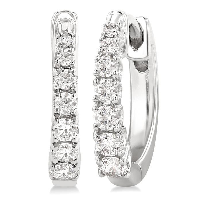 Graduated Petite Diamond Huggie Fashion Earrings