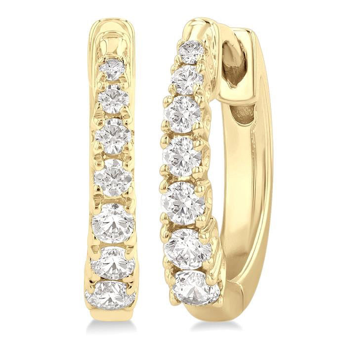 Graduated Petite Diamond Huggie Fashion Earrings