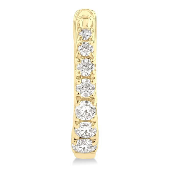 Graduated Petite Diamond Huggie Fashion Earrings
