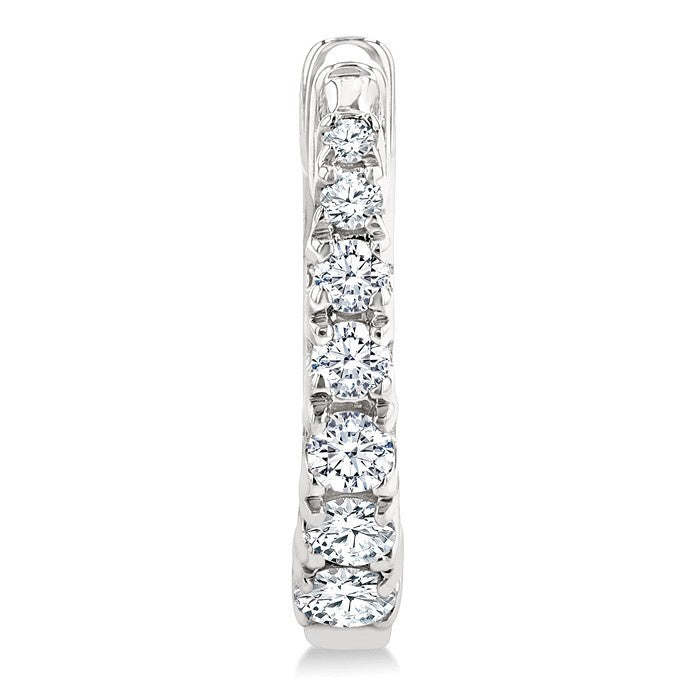 1/4 Ctw Graduated Round Cut Diamond Fashion Huggie Petites in 10K White Gold